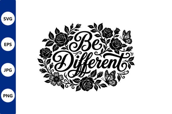Download Floral Wreath with Be Different Script - Premium Resources
