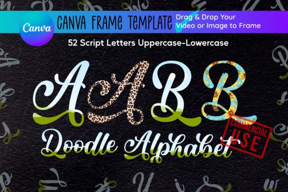Download Script Letters Doodle Canva Frames - Script letters Collection