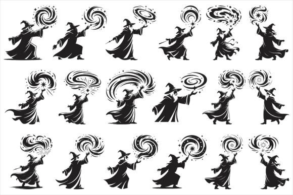 Download Mysterious Wizard Casting a Powerful Spell - Premium Bundle